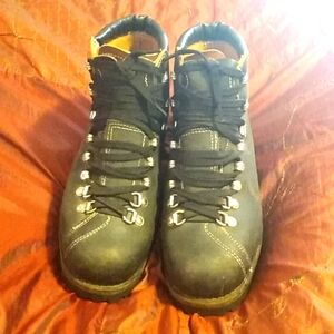 Rare Vintage Bally Black Leather Lace Up Combat Boots Size 6
